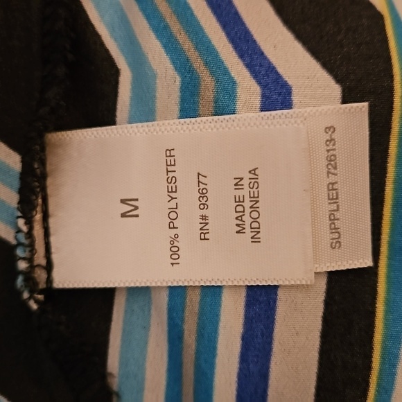 VTG BISOU BISOU Geometric Striped Mod Festival Disco Blouse Medium - Picture 10 of 11